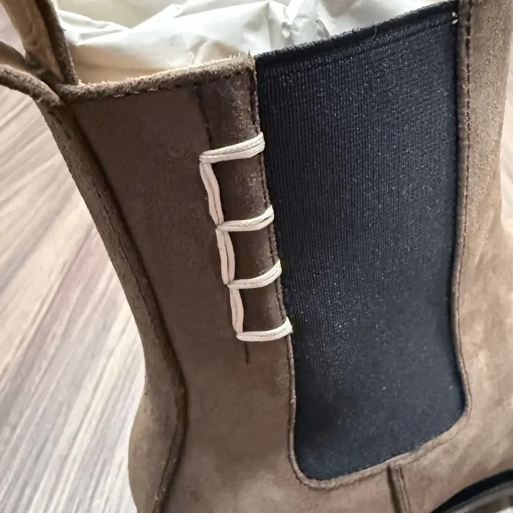 $1000+ JW Anderson Chocolate Brown Suede Chelsea Loafer Boots EU 43